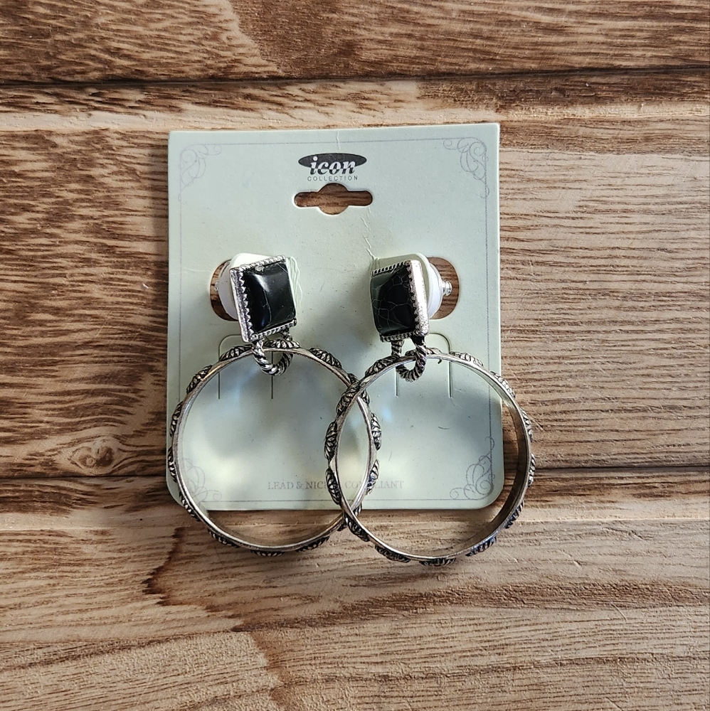 Silver hoop earrings